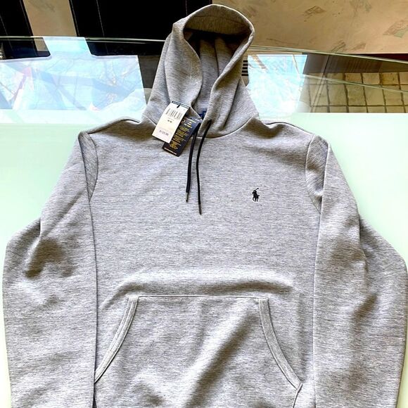 Polo Ralph Lauren NWT hoodie grey htr large draw string kangaroo pocket - Picture 1 of 7